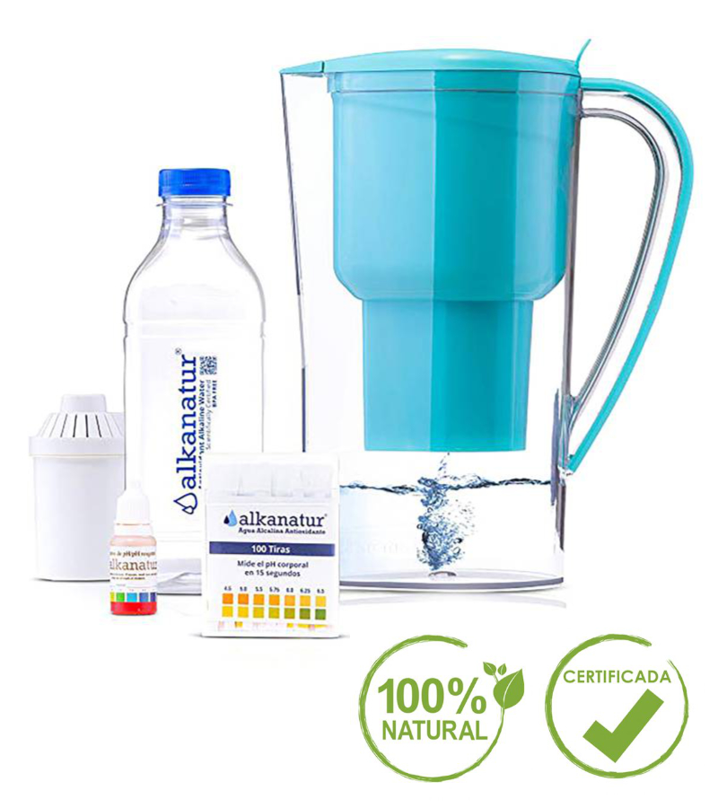 Set Jarra Alcalinizadora de agua Alkanatur Jarra alcalinizadora de agua - filtro de agua - botella para agua